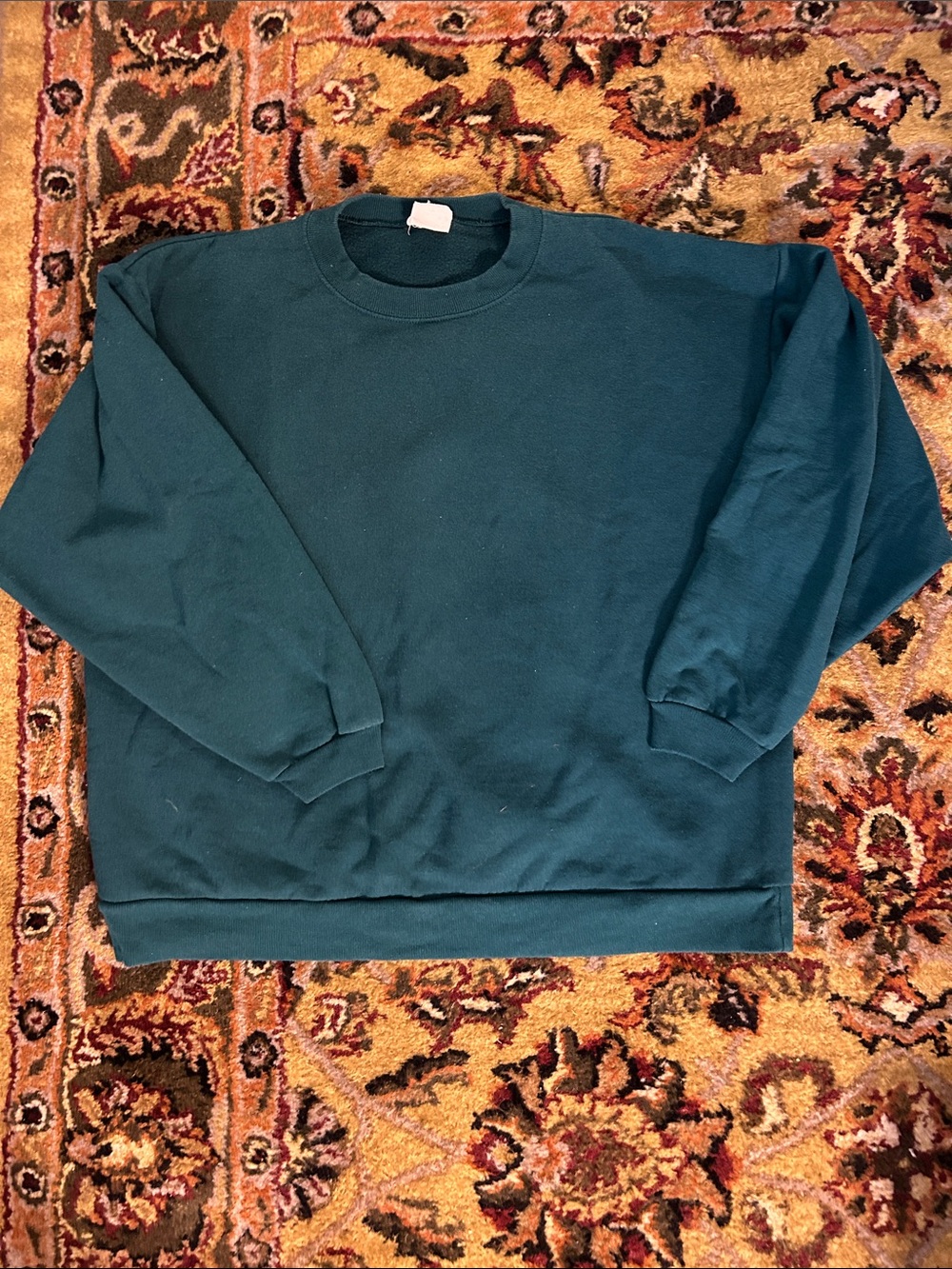 Vintage JERZEES Classic Crewneck Sweater - Deep Teal SZ med